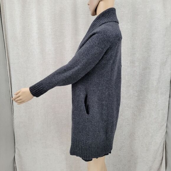 Catherine Malandrino Wool Cashmere Sweater Longline Cardigan Duster Charcoal - Picture 9 of 15